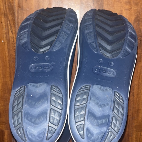 Crocs Jaunt Shorty Ankle Rain Boots Navy Blue White Trim Women’s Size 10 15769. - Picture 7 of 12